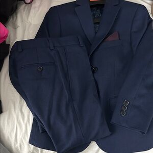 Kids Navy Blue Matching Suit Set